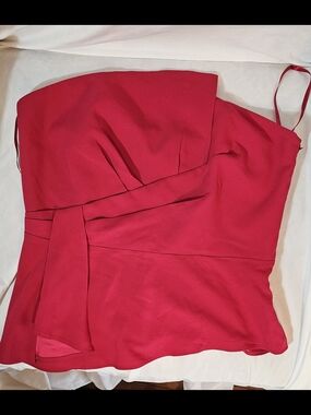 White House Black Market Strapless Bright Pink Evening Top (NEW)